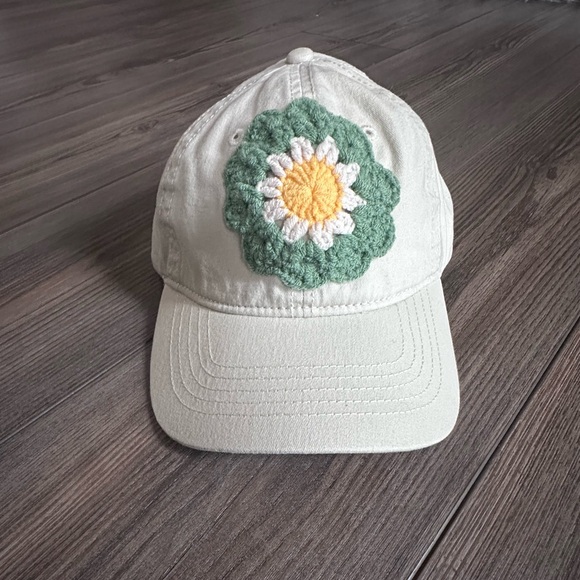 Handmade Accessories - Crochet Flower Daisy Hat Baseball Hat Grannycore Handmade Hat Flower Cap